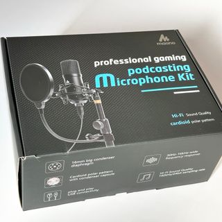【付属品完備】PC用 USBコンデンサーマイク スタンド付き AU-A04T(PC周辺機器)