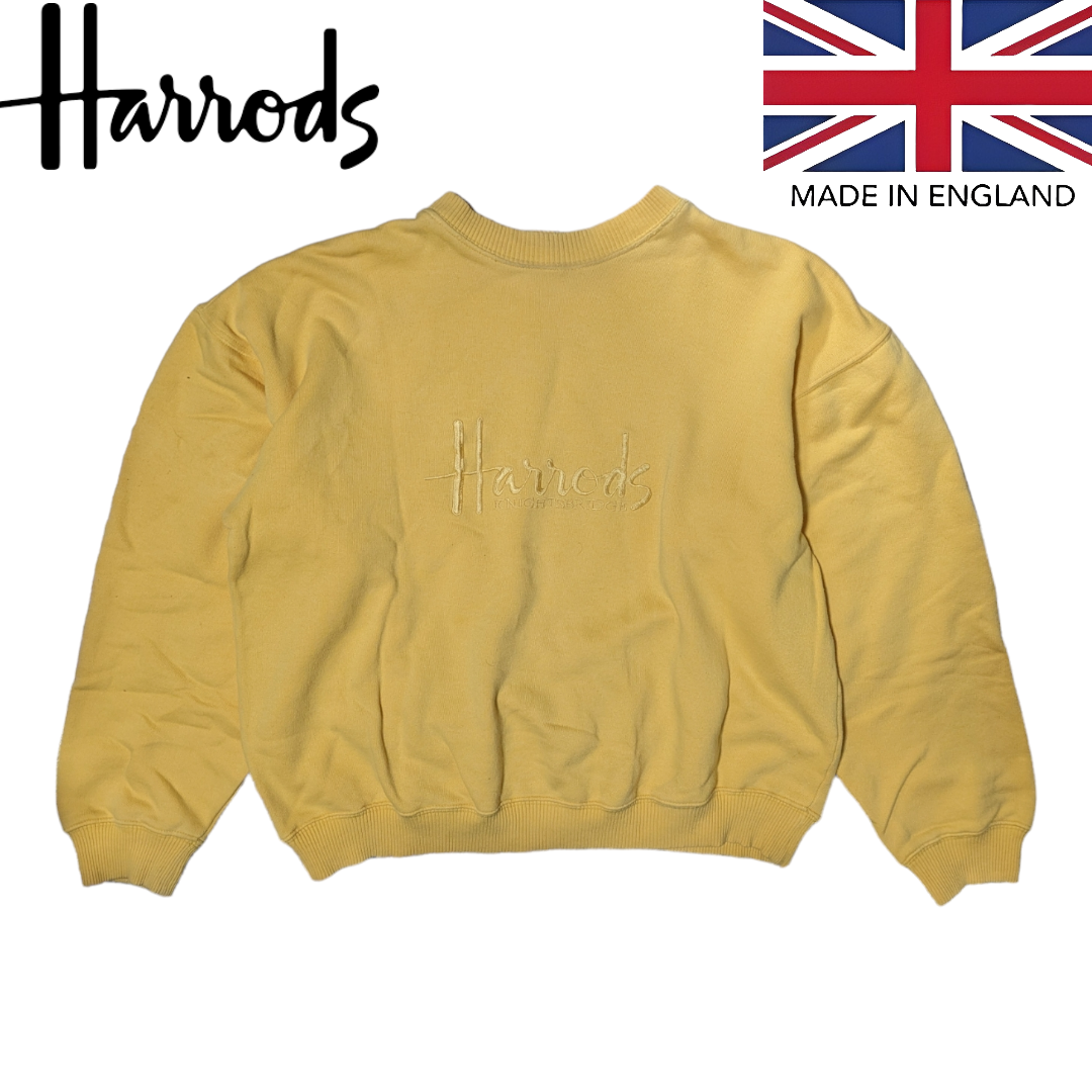 Harrods - y2k 00s Harrods イエロー 刺繍ロゴ スウェット Harrods - y2k 00s Harrods イエロー 刺繍ロゴ スウェット