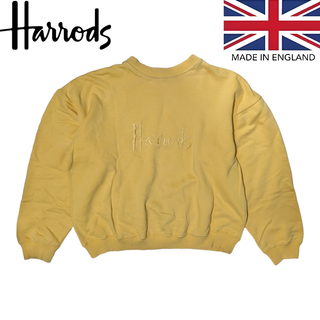 ハロッズ(Harrods)のy2k 00s Harrods イエロー 刺繍ロゴ スウェットトレーナー(トレーナー/スウェット)