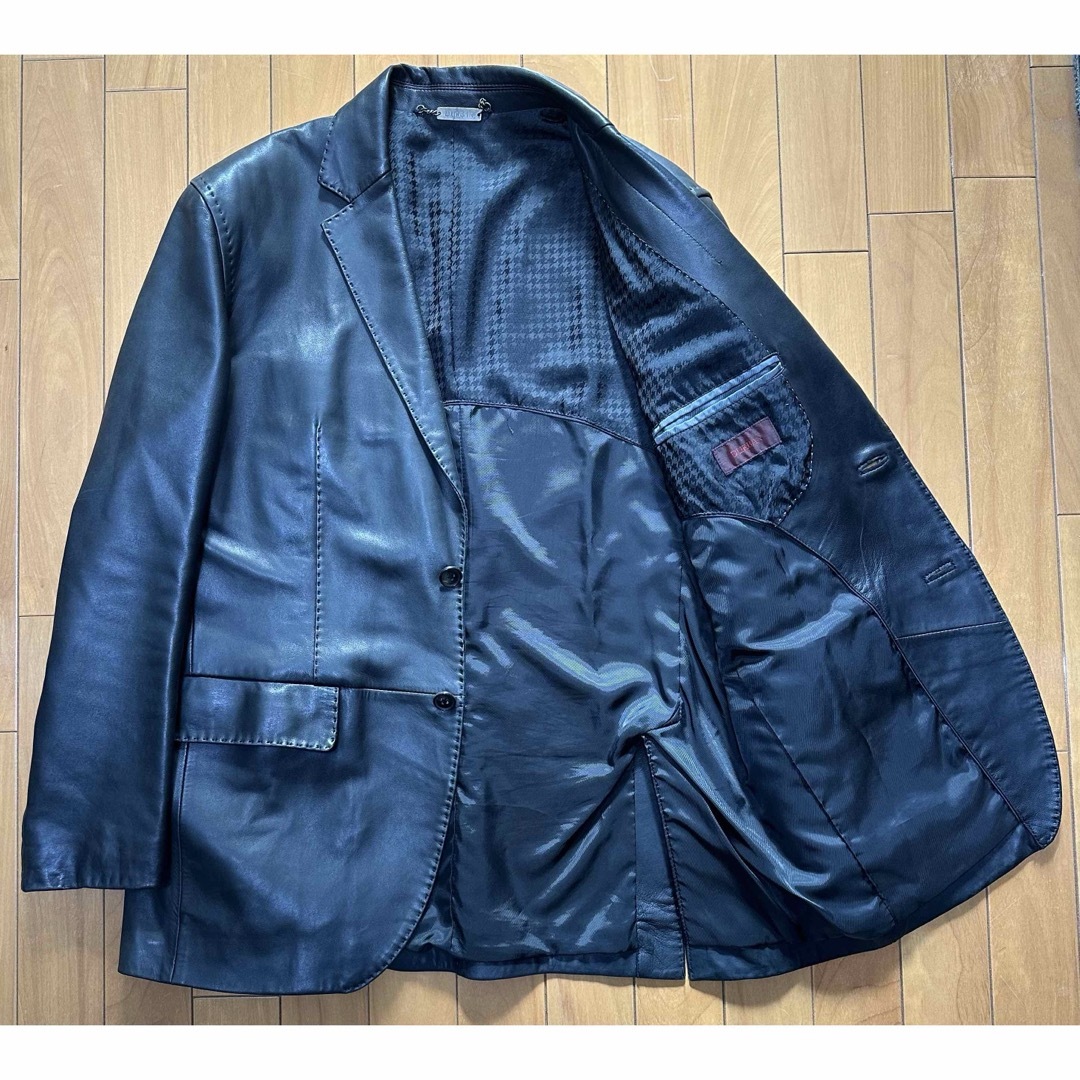 D’URBAN(ダーバン)のDURBAN 最高級ラムレザージャケット テーラードジャケット(L)ブラック 黒 メンズのジャケット/アウター(レザージャケット)の商品写真