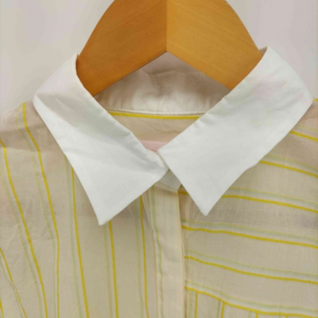 Bonjour Girl(ボンジュールガール) 刺繍ストライプシャツ レディース レディースのトップス(シャツ/ブラウス(長袖/七分))の商品写真