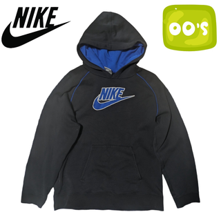 ナイキ(NIKE)のy2k NIKE ブラック ワッペン スウェット パーカー(パーカー)