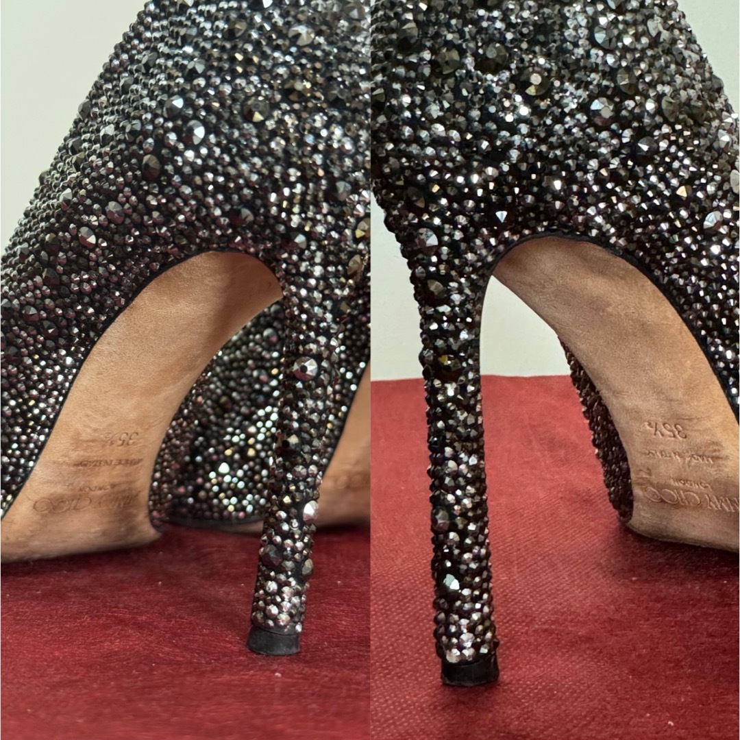 JIMMY CHOO(ジミーチュウ)のジミーチュウ スワロフスキー ブラック  レディースの靴/シューズ(ハイヒール/パンプス)の商品写真