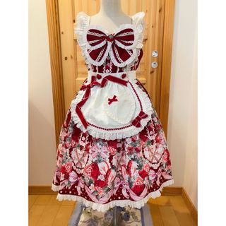 ベイビーザスターズシャインブライト(BABY,THE STARS SHINE BRIGHT)の最終値下げ！！【美品】苺柄の可愛いJSK(ひざ丈ワンピース)