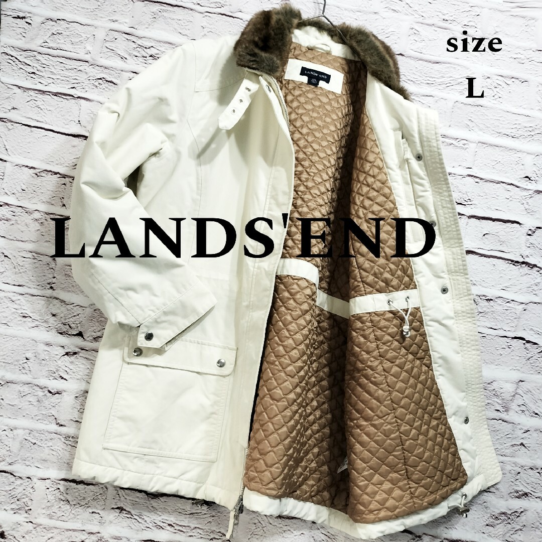 LANDS’END(ランズエンド)の【裏地キルティング】LANDS'END 中綿 ボア ジャケット コート メンズのジャケット/アウター(ナイロンジャケット)の商品写真