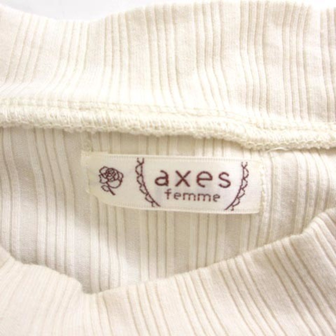 axes femme(アクシーズファム)のアクシーズファム ドッキングワンピース ひざ丈 長袖 アイボリー 緑 M レディースのワンピース(ひざ丈ワンピース)の商品写真