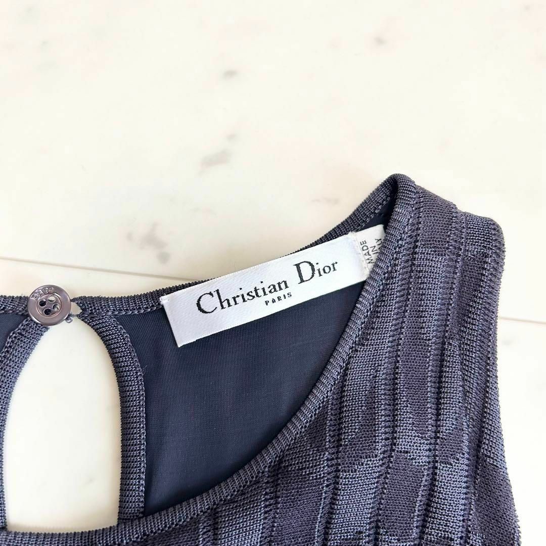 美品 Christian Dior 現行タグ ニットノースリーブフレアワンピース