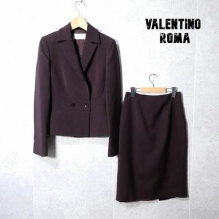 ヴァレンティノ(VALENTINO)の美品 VALENTINO ROMA ダブルブレストテーラードジャケット×スカート(スーツ)