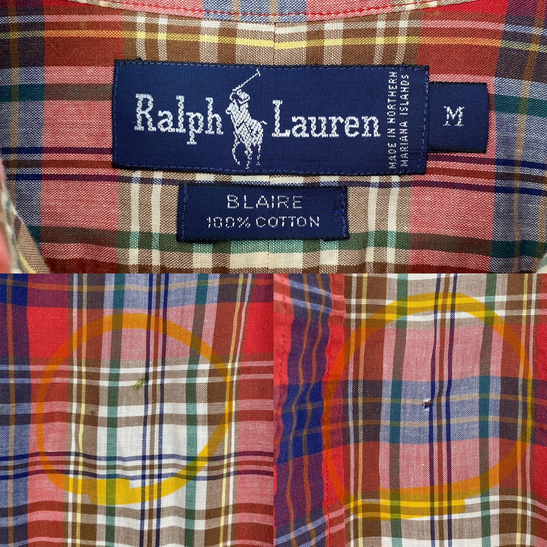 Ralph Lauren(ラルフローレン)の【ラルフローレン　長袖シャツ　BLAIRE　チェック柄　赤　青　緑　古着】 メンズのトップス(シャツ)の商品写真