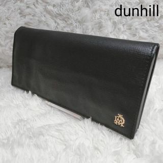 ダンヒル(Dunhill)の【美品】ダンヒル 長財布 折り財布 レザー 現行 アルフレッド ADロゴ 黒(長財布)