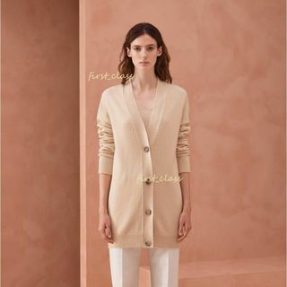 ★HERMES★極美品★カシミヤ100★クルードセルボタン★ニットコート