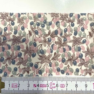 リバティ(LIBERTY.)の184 フルーツ柄 6.5×36 ピンク レトロ リバティ(生地/糸)