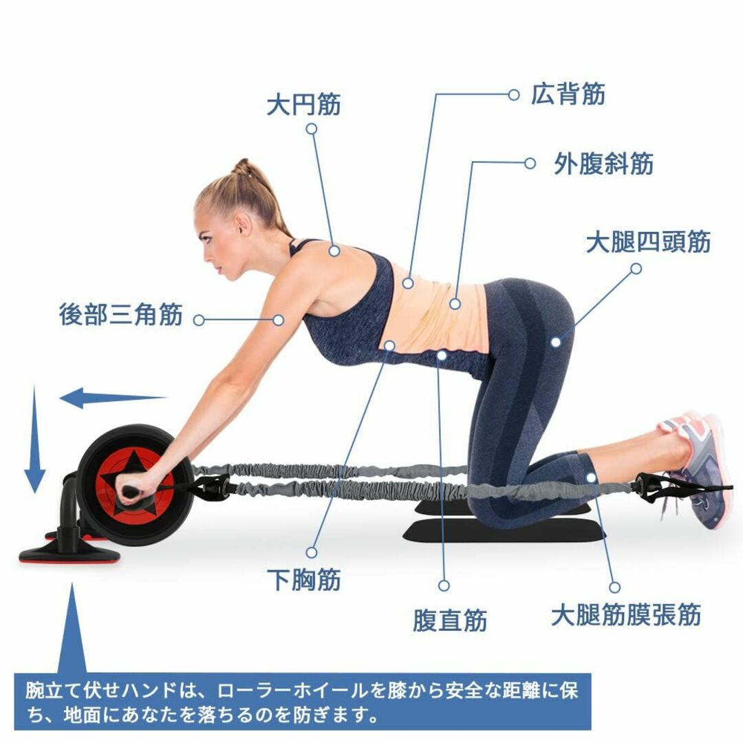 EnterSports アブホイールローラー 腹筋ローラー 膝保護マット付き エトレーニング用品