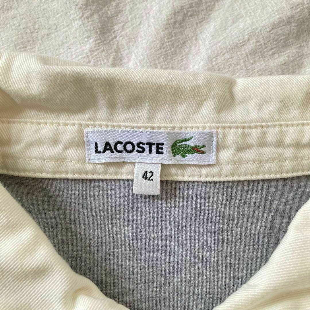 LACOSTE ラコステ 長袖 ポロシャツ ボーダー 銀ワニ ゴルフ 42 レディースのトップス(ポロシャツ)の商品写真