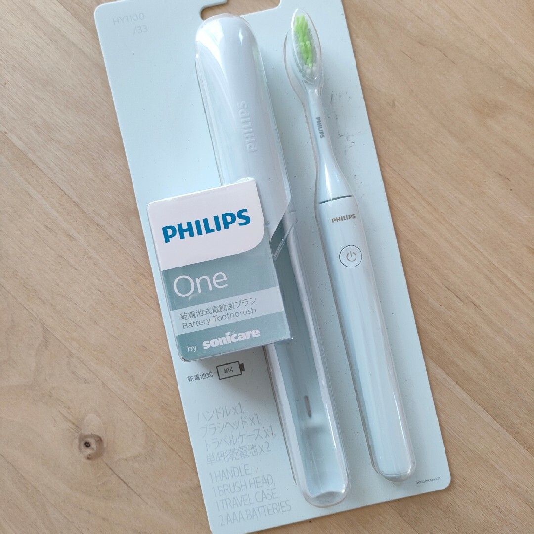 PHILIPS(フィリップス)の「フィリップス Philips One 乾電池式電動歯ブラシ ミントブルー HY スマホ/家電/カメラの美容/健康(電動歯ブラシ)の商品写真