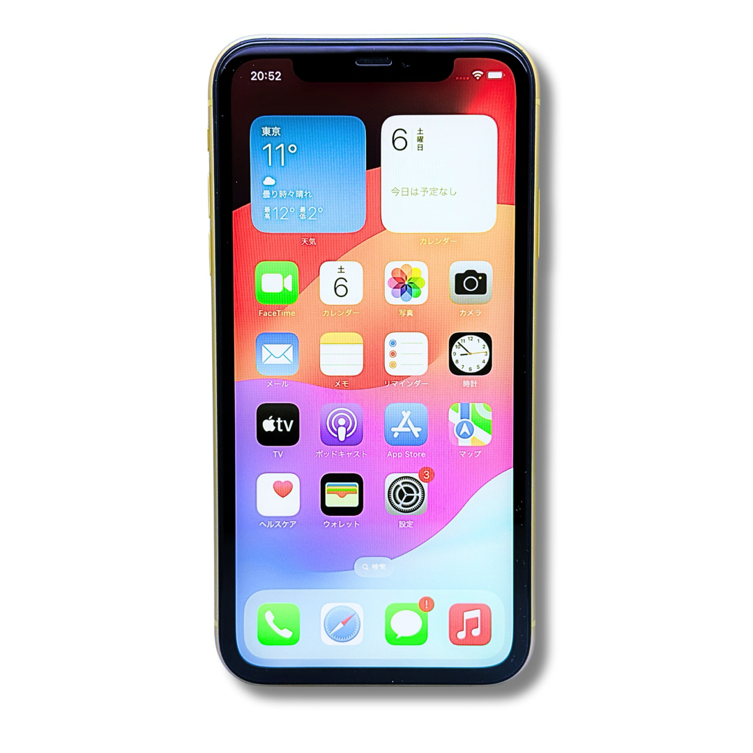 iPhone(アイフォーン)の【良品】iPhone 11 イエロー 128GB SIMフリー 本体 スマホ/家電/カメラのスマートフォン/携帯電話(スマートフォン本体)の商品写真