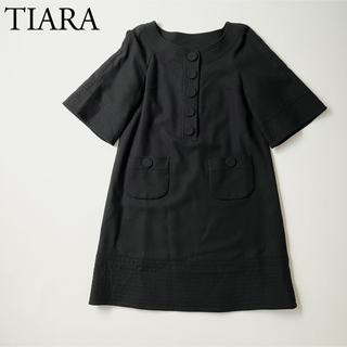 ティアラ(tiara)の美品　Tiara ドレス　Aラインワンピース　高級ウール(ひざ丈ワンピース)