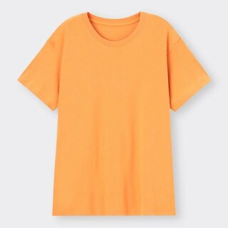 コットンカラーT(半袖) GU オレンジ Tシャツ カットソー ユニセックス S(Tシャツ/カットソー(半袖/袖なし))