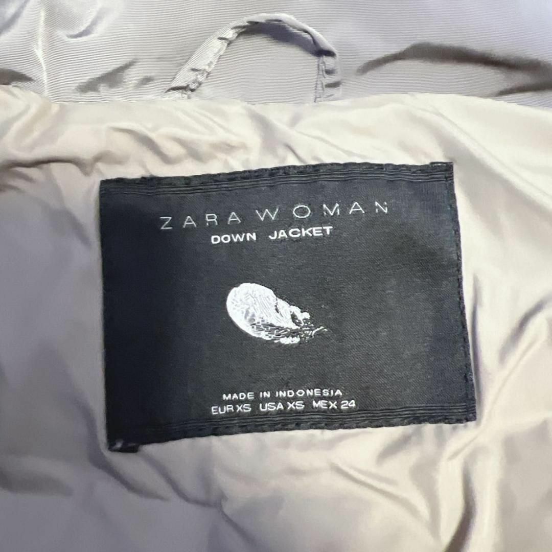 ZARA(ザラ)のZARAWOMAN 美シルエット ダウンジャケット ベルト付き ダックダウン 灰 レディースのジャケット/アウター(ダウンジャケット)の商品写真