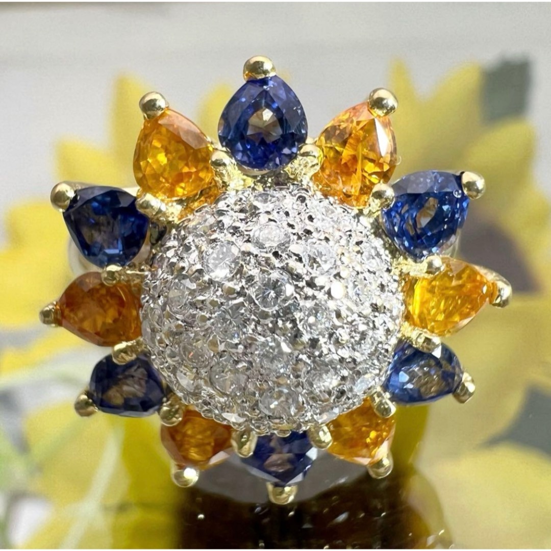 k18 天然 サファイア 2.48ct 天然 ダイヤ 0.31ct リング レディースのアクセサリー(リング(指輪))の商品写真