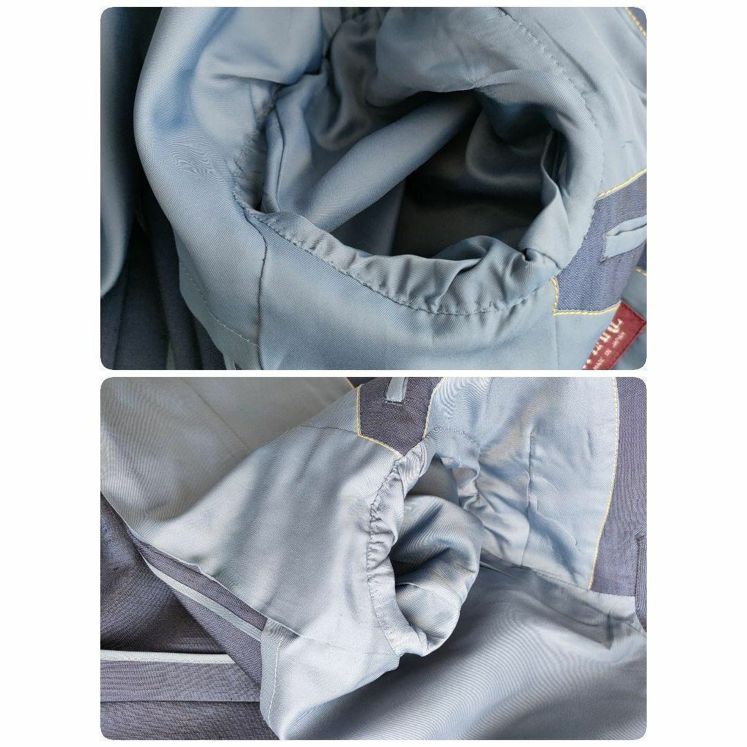 SILKYREARL 青 紺 スーツセットアップ A4 Sサイズ 光沢 細身