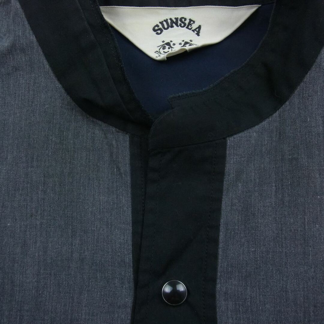 SUNSEA(サンシー)のSUNSEA サンシー 18AW 18A24 Vincents Shirt ノーカラー バンドカラー 長袖 シャツ ブラック系 2【中古】 メンズのトップス(シャツ)の商品写真