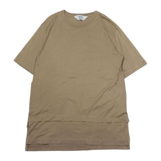 サンシー(SUNSEA)のSUNSEA サンシー 19SS 19S02 レイヤード サイドスリット クルーネック 半袖 Tシャツ ベージュ系 2【中古】(シャツ)