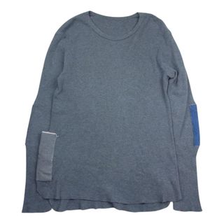 サンシー(SUNSEA)のSUNSEA サンシー デニムエルボーパッチ ワッフル 長袖 Tシャツ グレー系 2【中古】(シャツ)