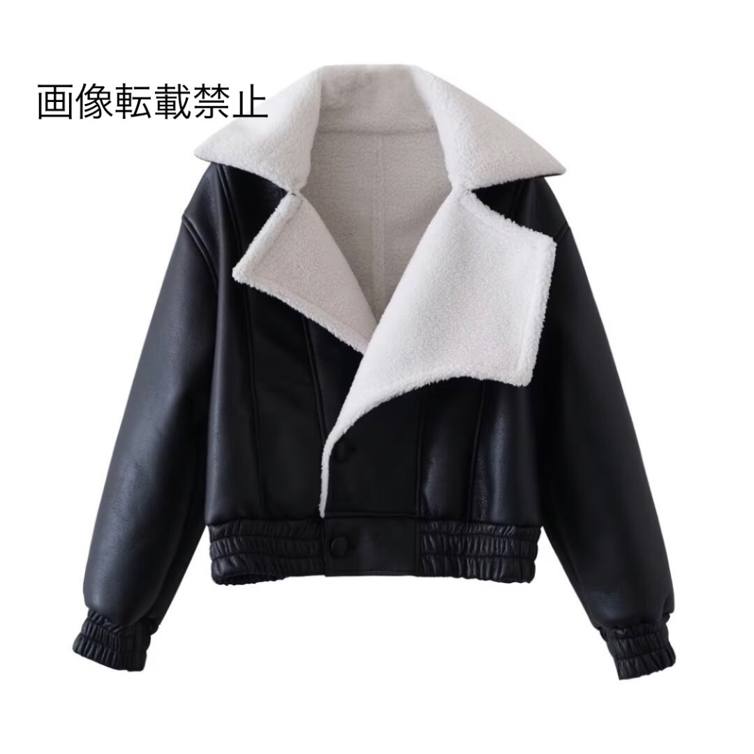 1月新作13306◆フェイクレザー PU ファー ジャケット コート