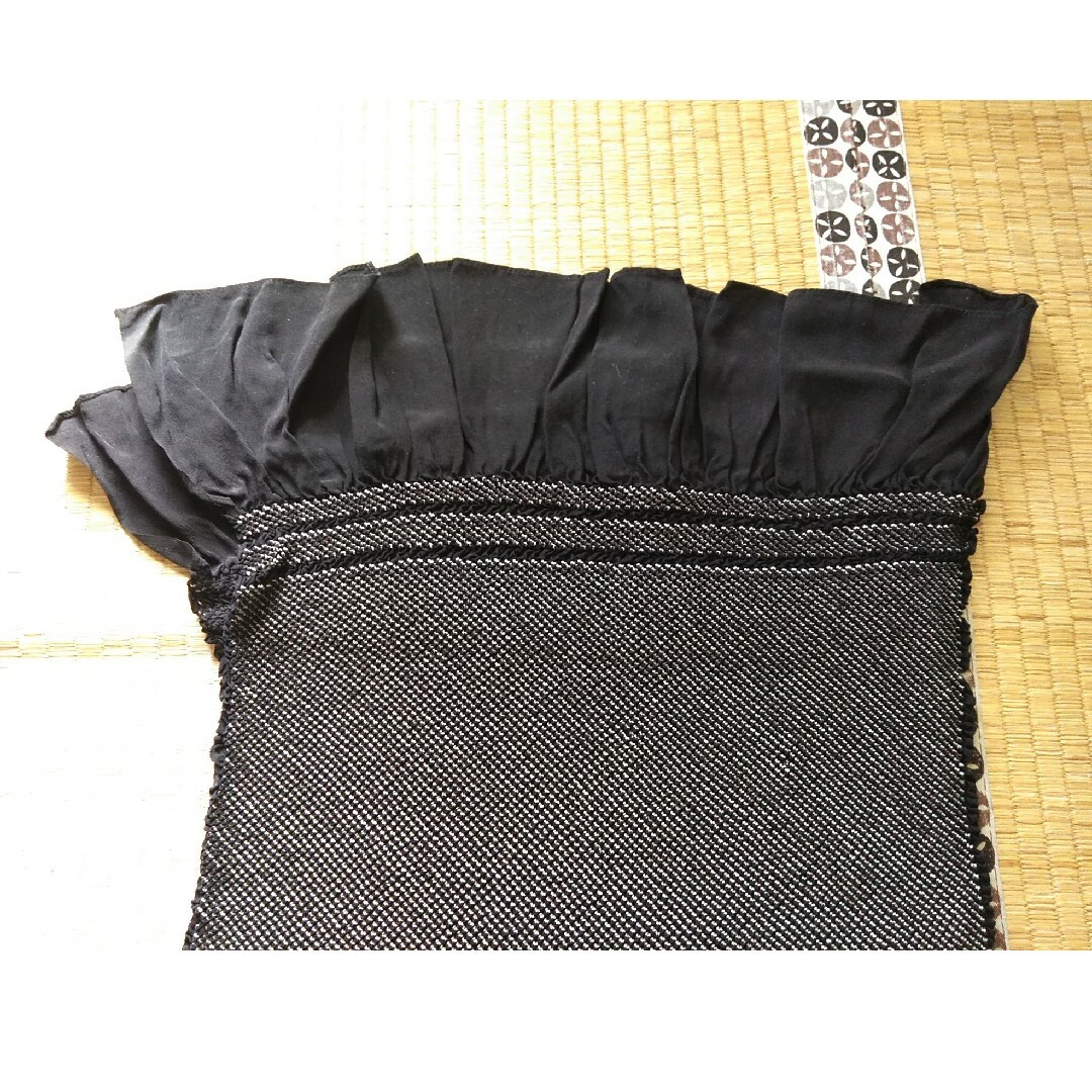 男帯 高級 兵児帯 男着物 黒 正絹 総絞り メンズの水着/浴衣(帯)の商品写真