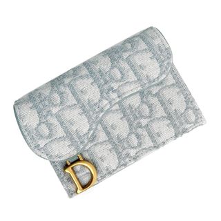 Christian Dior - クリスチャンディオール SADDLE サドル フラップ カードホルダー カードケース 名刺入れ オブリーク ジャカード グレー アンティークゴールド金具 S5611CTZQ Christian Dior（新品・未使用品）