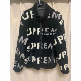 シュプリーム(Supreme)のsupreme リバーシブル　ロゴ　フリース　ジャケット　ブラック(ブルゾン)