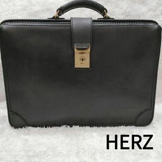 ヘルツ(HERZ)の【定番】ヘルツ ダレスバッグ レザー ビジネス ブラック スタンダード キー付き(ビジネスバッグ)