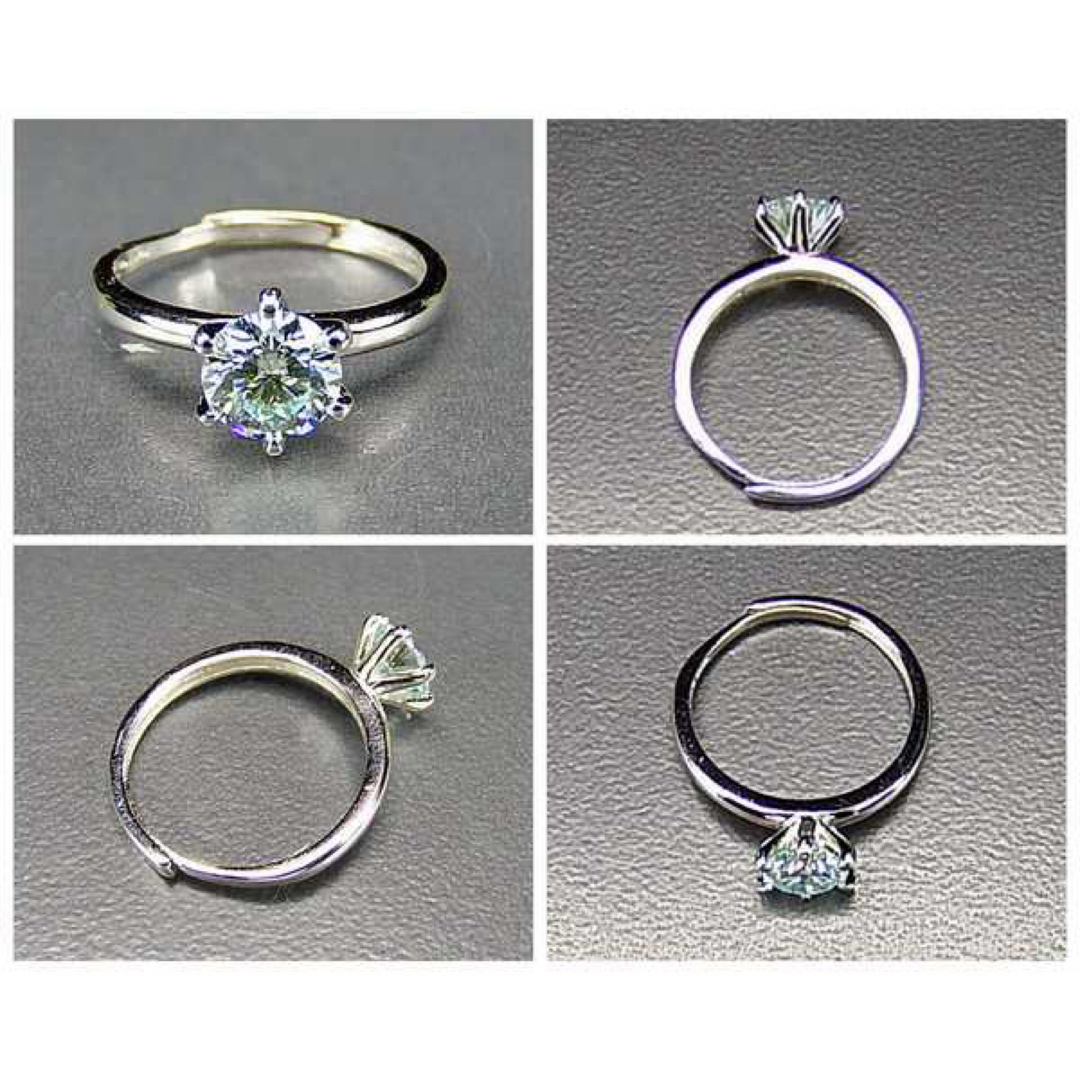 モアッサナイト1ct銀925指輪15号プラチナメッキ強い輝きU0016。 3 レディースのアクセサリー(リング(指輪))の商品写真