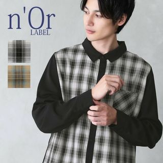 新品・n’Or（オシャレウォーカー）・チェック柄切替シャツLLサイズ