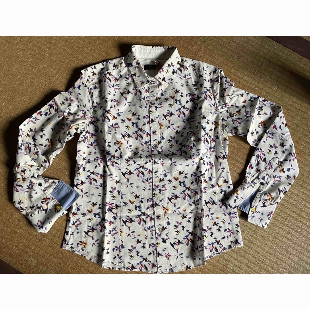 Paul Smith(ポールスミス)のポールスミス/長袖シャツ/40/コットン/ホワイト/花柄/407887 レディースのトップス(シャツ/ブラウス(長袖/七分))の商品写真