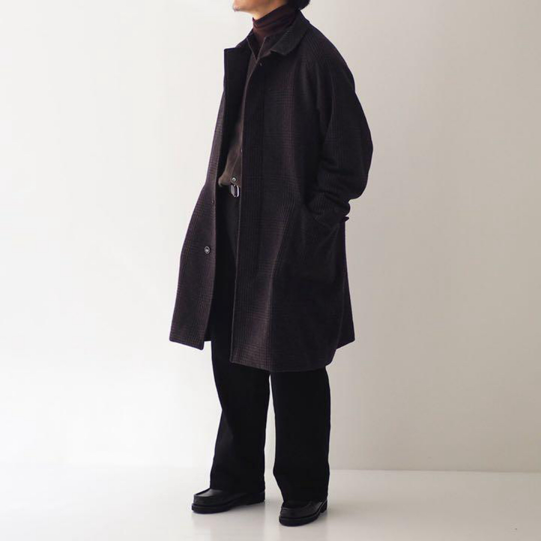 COMOLI(コモリ)のネストローブコンフェクト　グレンチェック　ステンカラーコート メンズのジャケット/アウター(ステンカラーコート)の商品写真