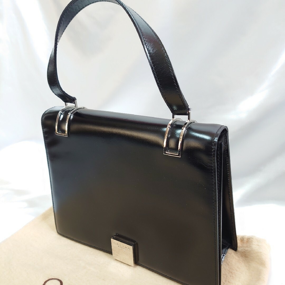 celine(セリーヌ)の極美品 CELINE レザー ハンドバッグ ブラック レディースのバッグ(ハンドバッグ)の商品写真
