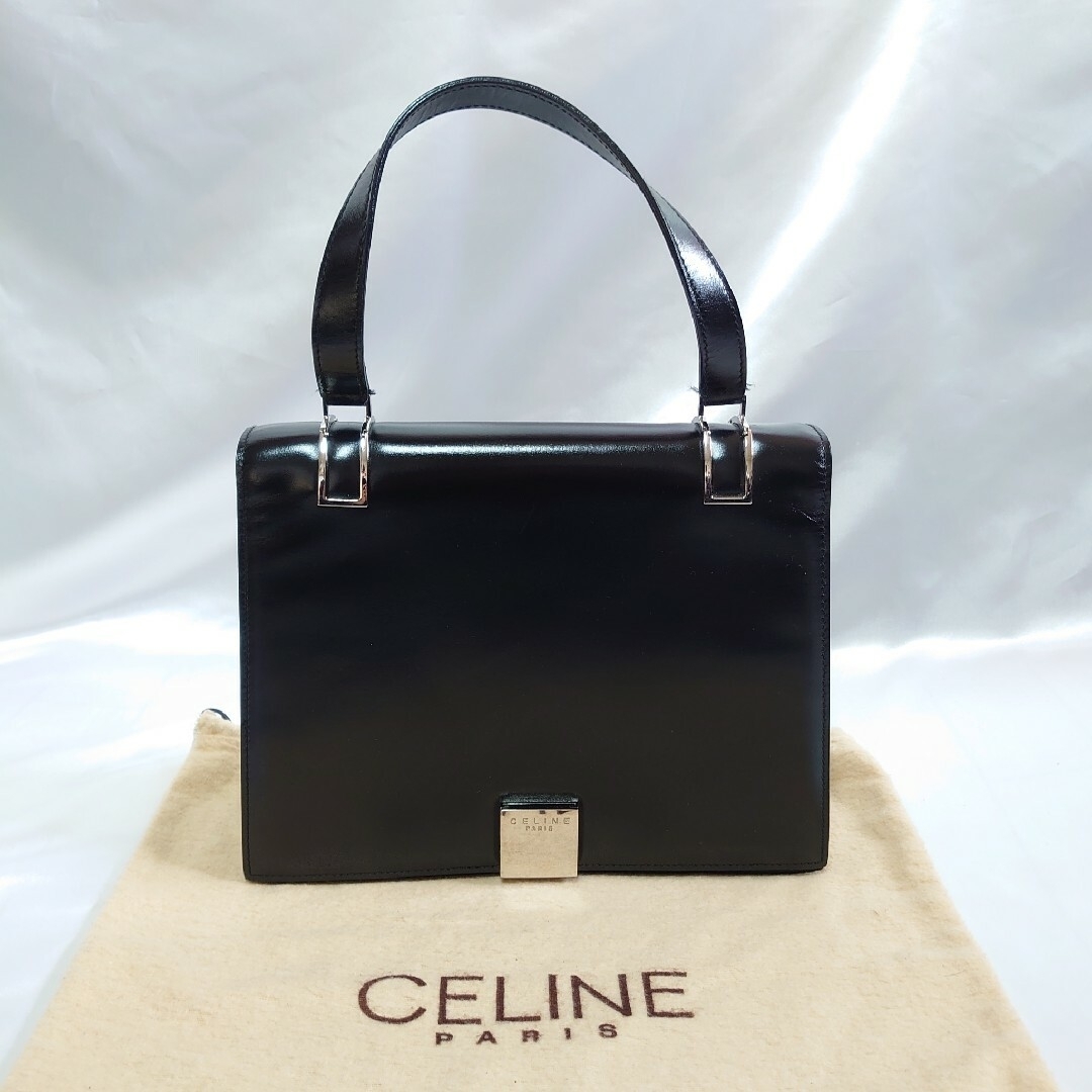 celine(セリーヌ)の極美品 CELINE レザー ハンドバッグ ブラック レディースのバッグ(ハンドバッグ)の商品写真