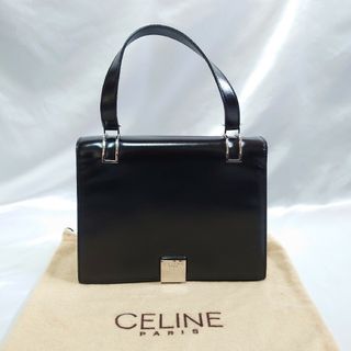 セリーヌ(celine)の極美品 CELINE レザー ハンドバッグ ブラック(ハンドバッグ)