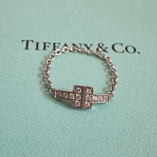 ティファニー(Tiffany & Co.)のティファニー  T TWO ダイヤモンドチェーンリング　ホワイトゴールド　11号(リング(指輪))