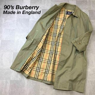 バーバリー(BURBERRY)の90‘s イングランド製 Burberry 玉蟲色 ノバチェック ステンカラー(ステンカラーコート)