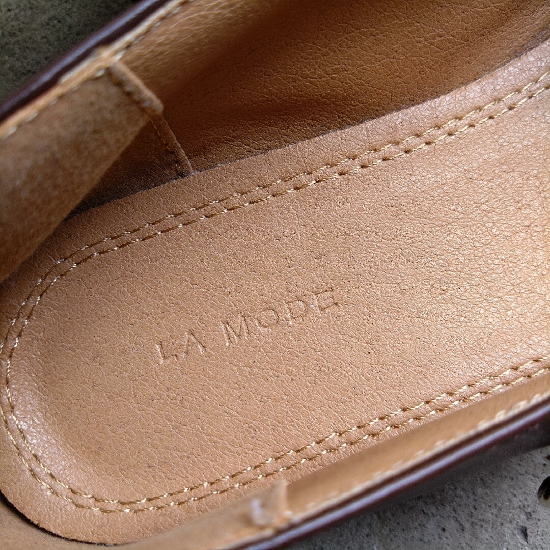 LAMODE フラットパンプス　足袋　ブラウン　24.5 レディースの靴/シューズ(バレエシューズ)の商品写真
