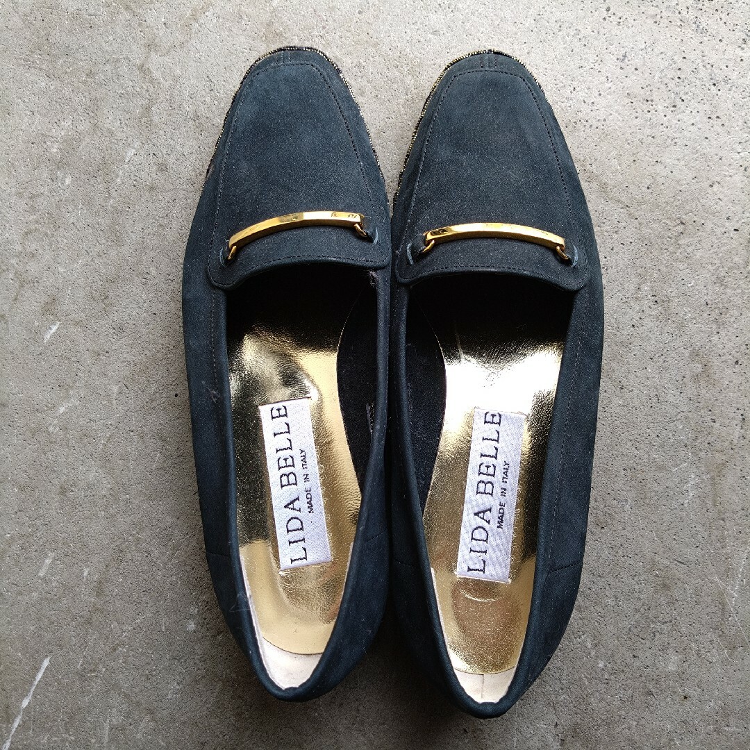 イタリア製　LIDA BELLE リダベル　シューズ　スウェード　ネイビー レディースの靴/シューズ(ローファー/革靴)の商品写真