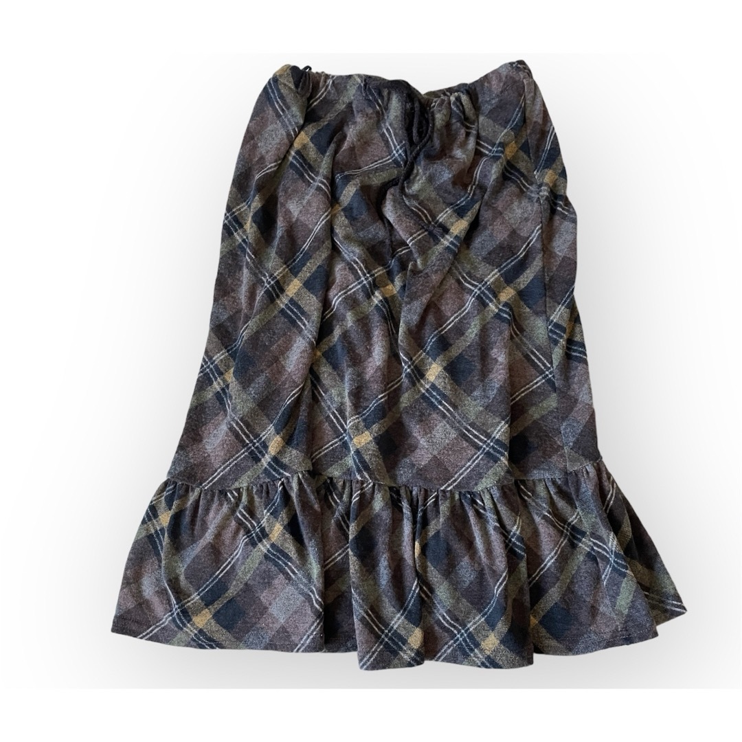 美品　イッカ ikka ギャザースカート　チェック　ウエスト紐　試着のみ　柔らか レディースのスカート(ひざ丈スカート)の商品写真