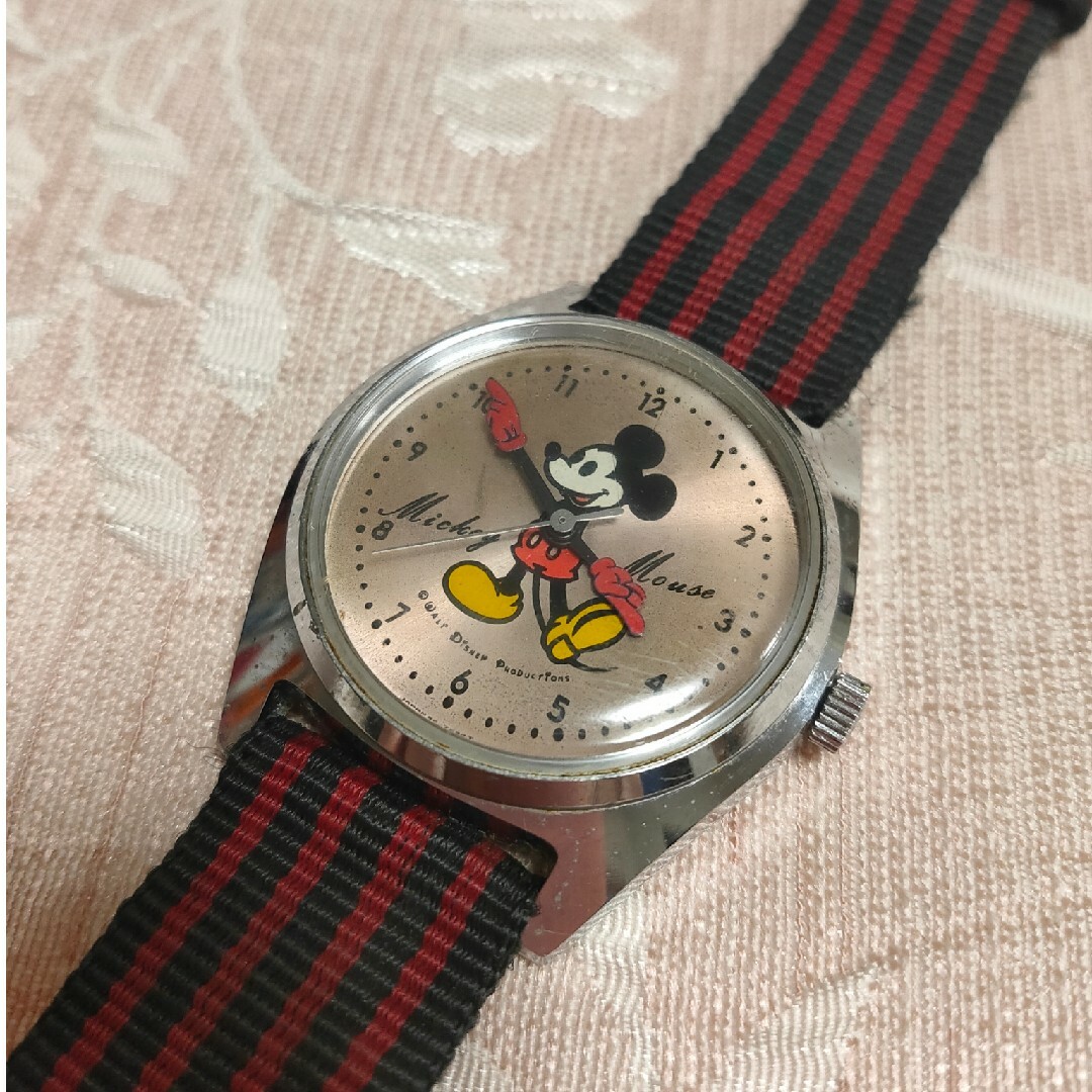 メンズ昭和レトロ ディズニー ミッキーマウス 手巻き 腕時計