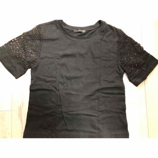 イング(INGNI)の袖レース切替半袖トップスブラック(Tシャツ(半袖/袖なし))