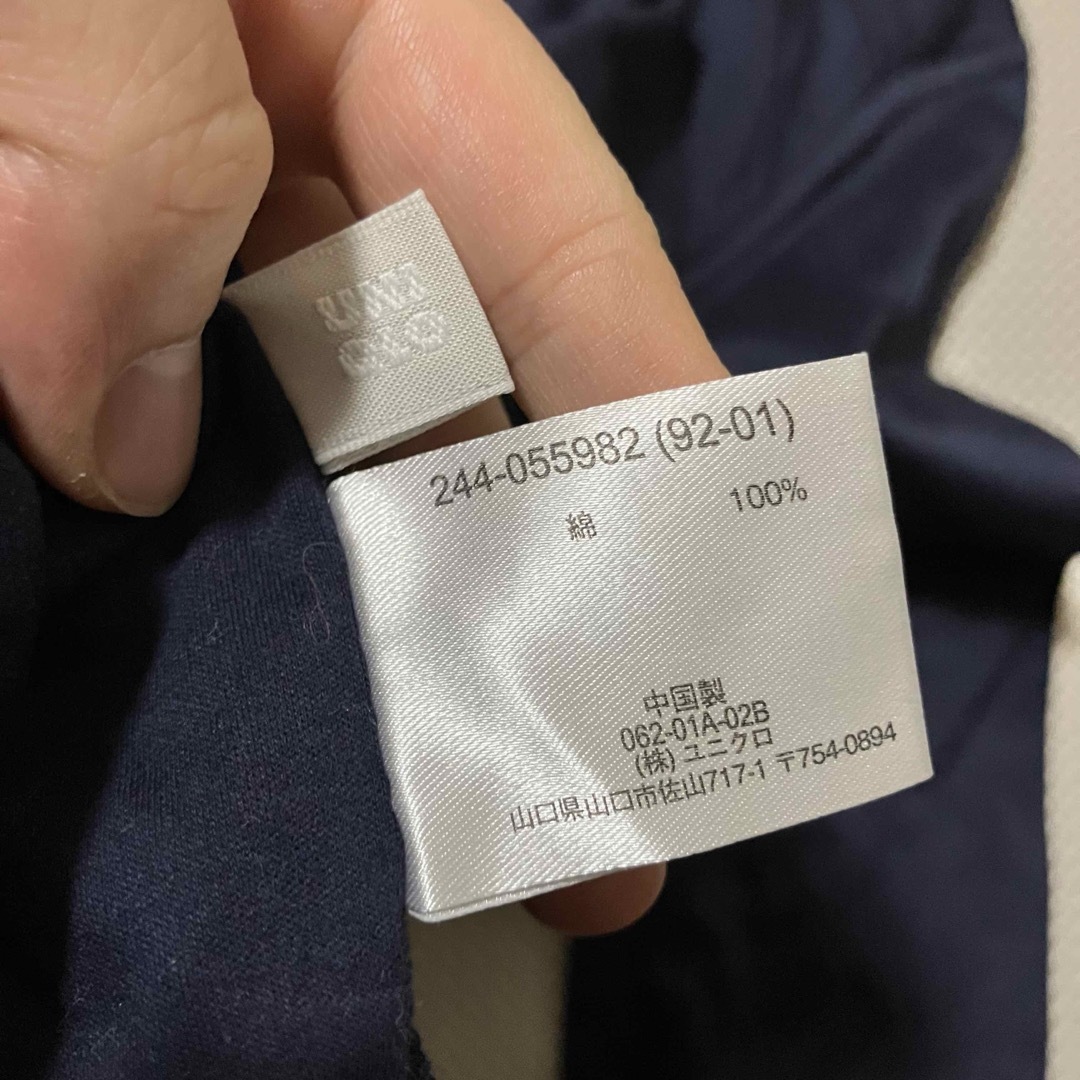 UNIQLO(ユニクロ)のUNIQLO☆ユニクロ☆綿100%シャツ☆ネイビー紺色☆Mサイズ7分袖 レディースのトップス(シャツ/ブラウス(長袖/七分))の商品写真