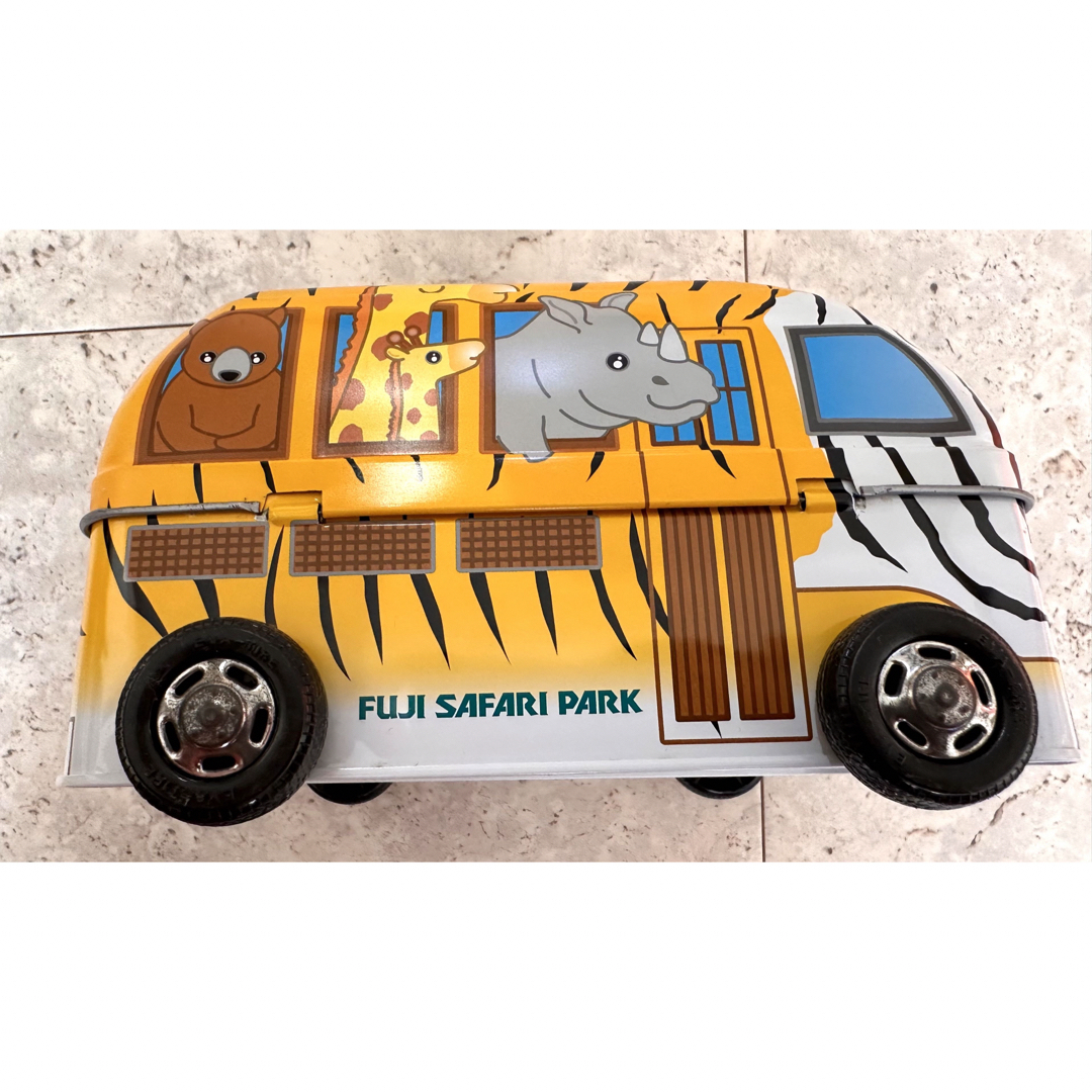 富士サファリパーク　サファリタイガーバス缶　サファリタイガーバス　小物入れ キッズ/ベビー/マタニティのおもちゃ(電車のおもちゃ/車)の商品写真