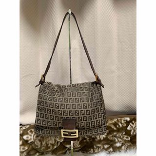 フェンディ(FENDI)のFENDI ショルダーバッグ　マンマバケット　ズッキーノ柄　ゴールド(ショルダーバッグ)